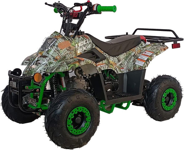 HHH Upgraded 110cc Fully Automatic Gas ATV Youth Strong 4 Wheeler for Kids Children Youth (New Tree Camo-Factory Packaged