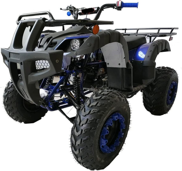 HHH 200cc ATV Adult Big Utility ATV with Automatic Transmission with Reverse, LED Headlight, Big 23"/22" Wheels CT-200-1 Blue Color