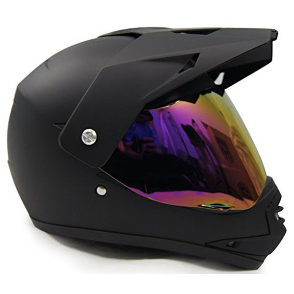 HHH DOT Youth & Kids Helmet for Dirtbike ATV w/VISOR-Matte Black-USA