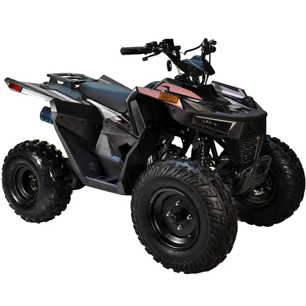 HHH 125cc Premium Sporty Edition ATV |125cc Gas Powered Youth Quad Fully Automatic with Reverse| Electric Start with Big Tires 19"/18"