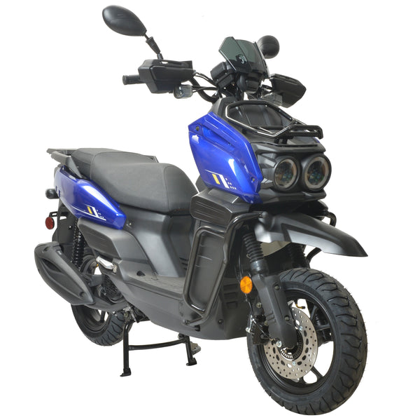 HHH Tank-150 Gas Moped Scooter 150cc Motorcycle Automatic Adult Bike with 12" Aluminum Wheels